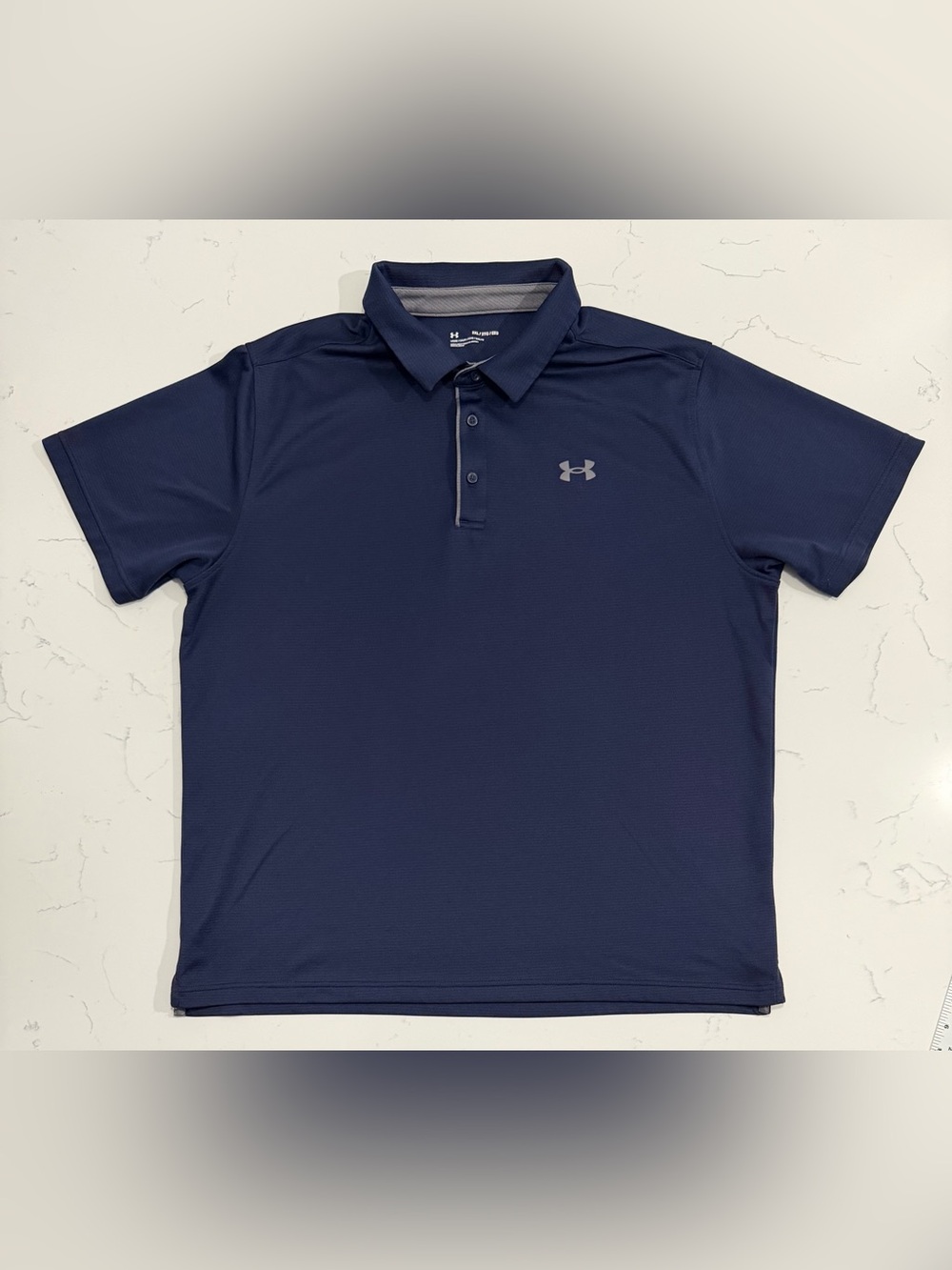 Under Armour Polo Shirt Men’s 2XL Loose Blue 100% Polyester Logo